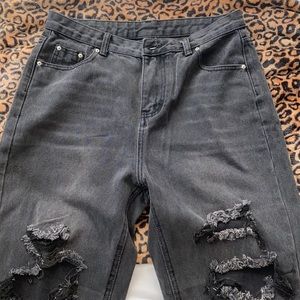 Black Ripped SHEIN Mom Jeans